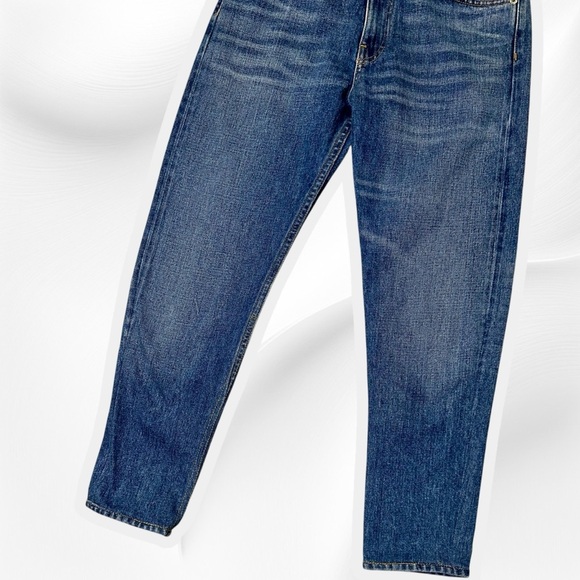 Brock Collection Medium Wash Blue Cotton Cropped Length Straight Leg Jeans Sz 2 - Picture 7 of 15